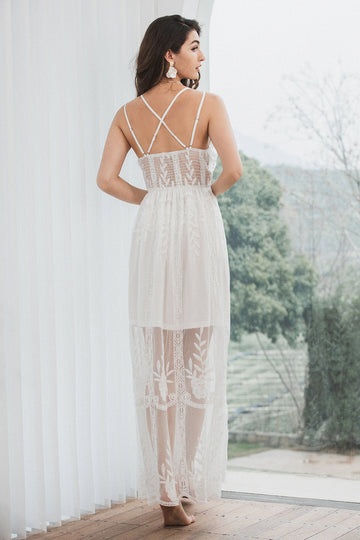 Tirantes finos Encaje Vestido Blanco